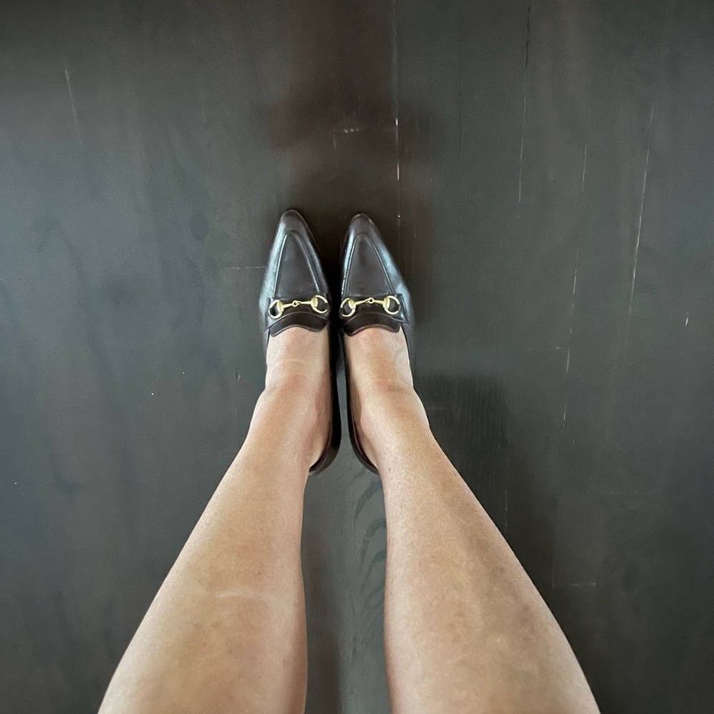 GUCCI vintage chocolate brown loafers with small pretty heel !!! - Picture 3 of 11